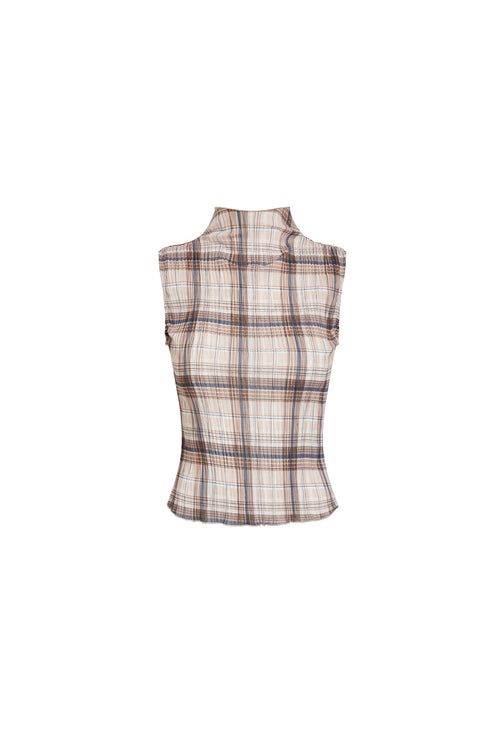 FORD TOP - TAN PLAID