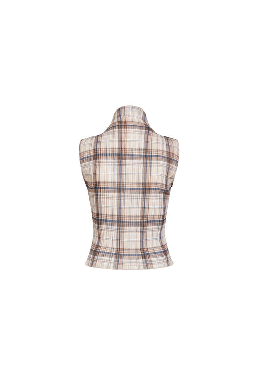FORD TOP - TAN PLAID