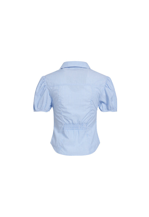 MON CHERI BLOUSE - BLUE STRIPE