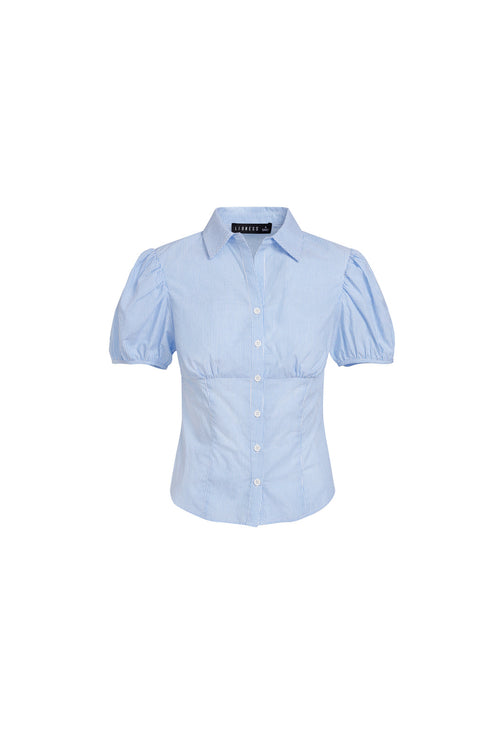 MON CHERI BLOUSE - BLUE STRIPE