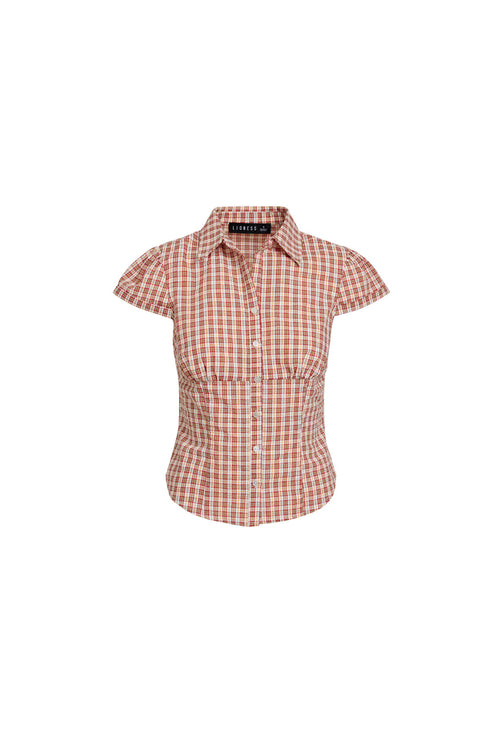 MON CHERI BLOUSE - PINK CHECK