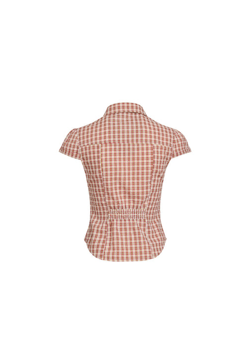 MON CHERI BLOUSE - PINK CHECK