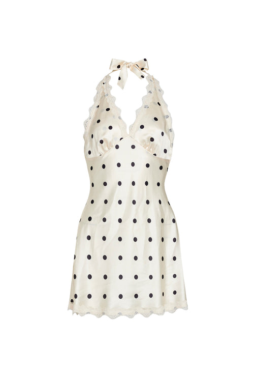STARS ALIGN MINI DRESS - CREAM POLKA