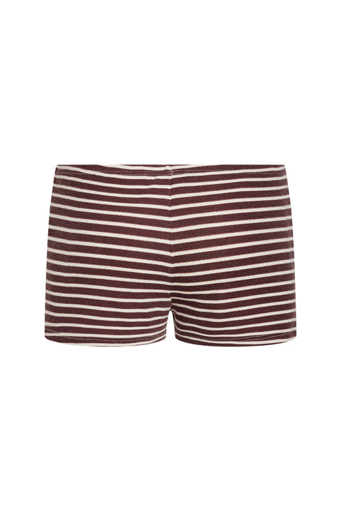 CARRIE MINI SHORT  - WINE STRIPE