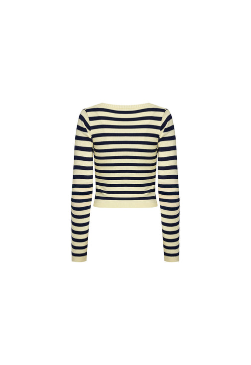 BARBIE LONG SLEEVE TOP - NAVY STRIPE