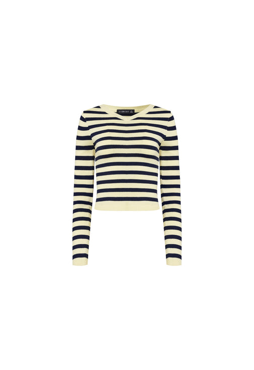 BARBIE LONG SLEEVE TOP - NAVY STRIPE