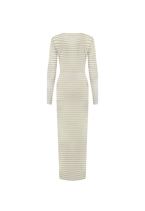 MIDNIGHT MAXI DRESS - GREY STRIPE