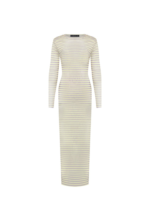 MIDNIGHT MAXI DRESS - GREY STRIPE