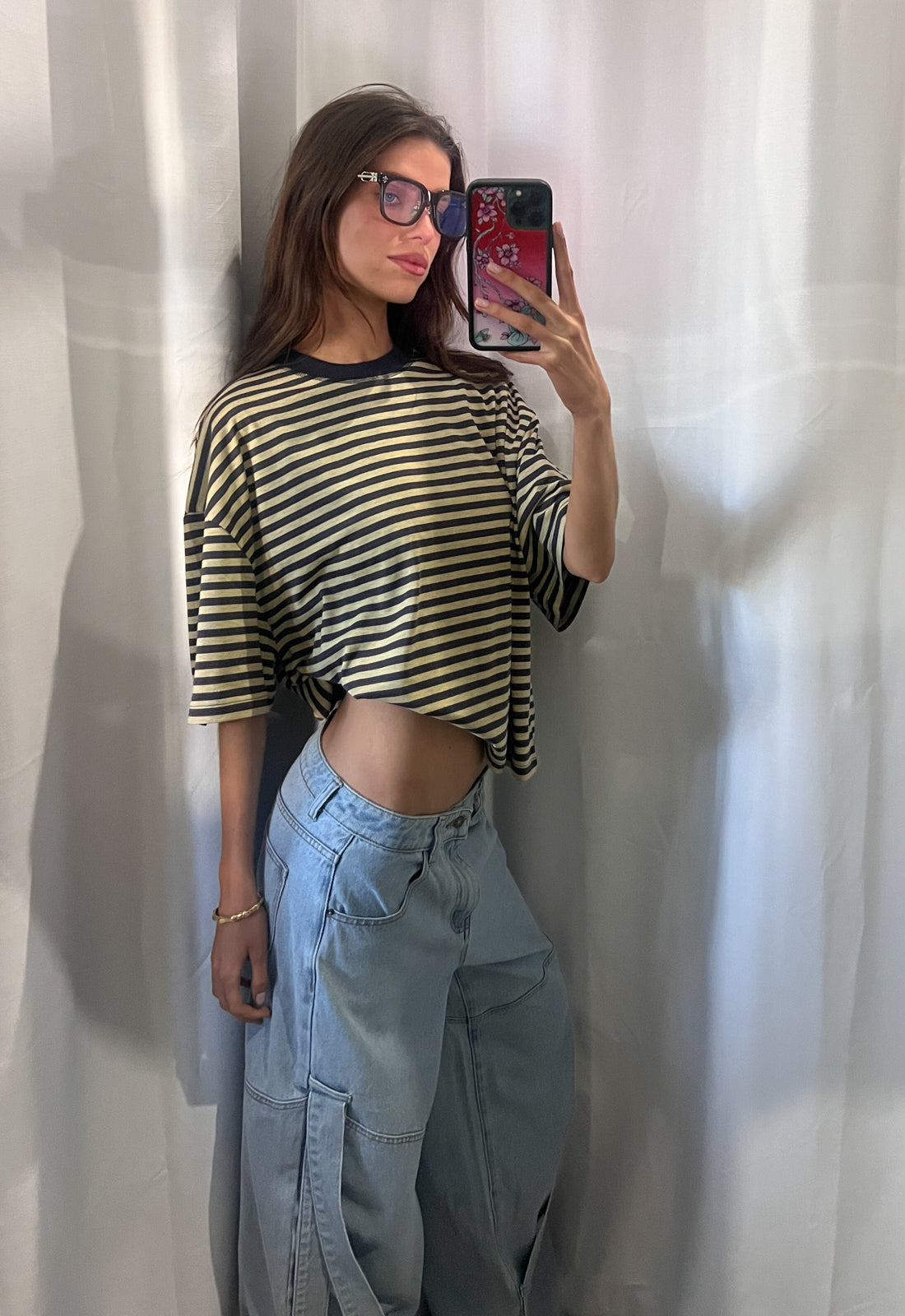 BLOOM SHORT SLEEVE - BEIGE STRIPE