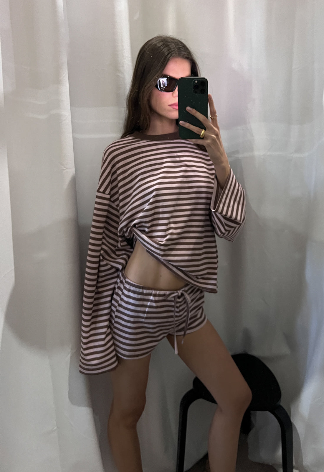 KOURT BLOOMERS - CHOCOLATE BLUSH STRIPE