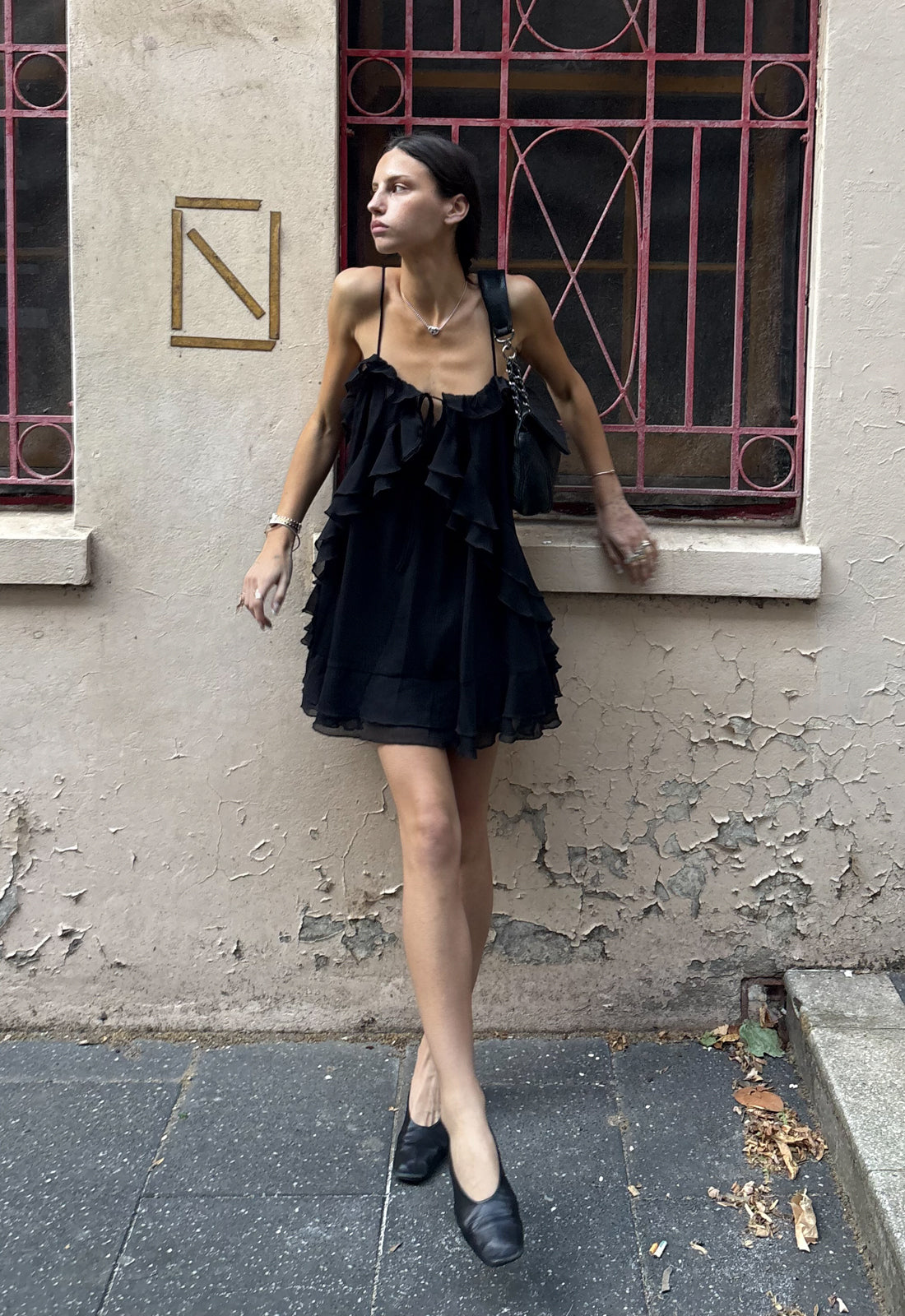 ETHEREAL MINI DRESS - OBSIDIAN