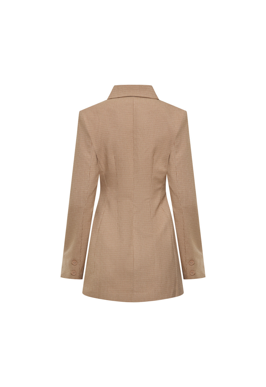 CHERI MINI DRESS - TAN PLAID