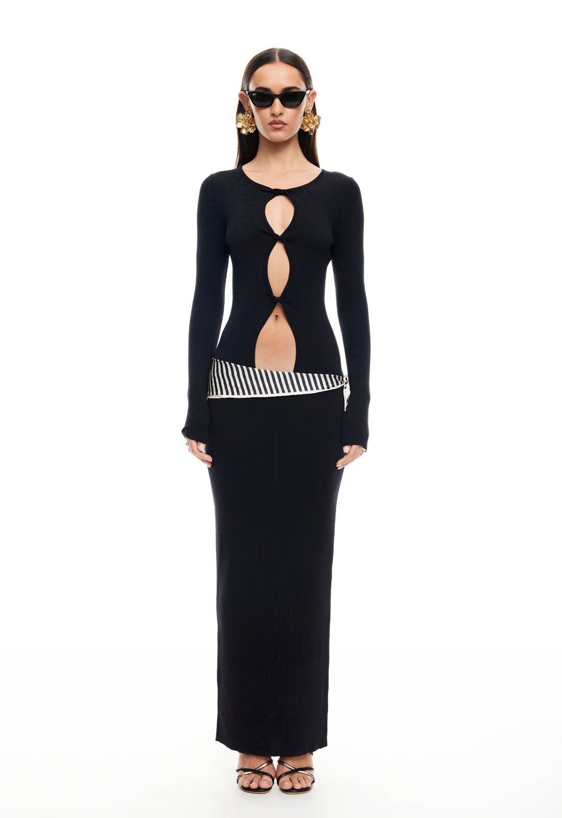 HOMECOMING LONG SLEEVE MAXI DRESS - ONYX