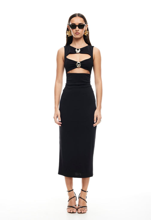 AFTER HOURS MIDI DRESS - ONYX