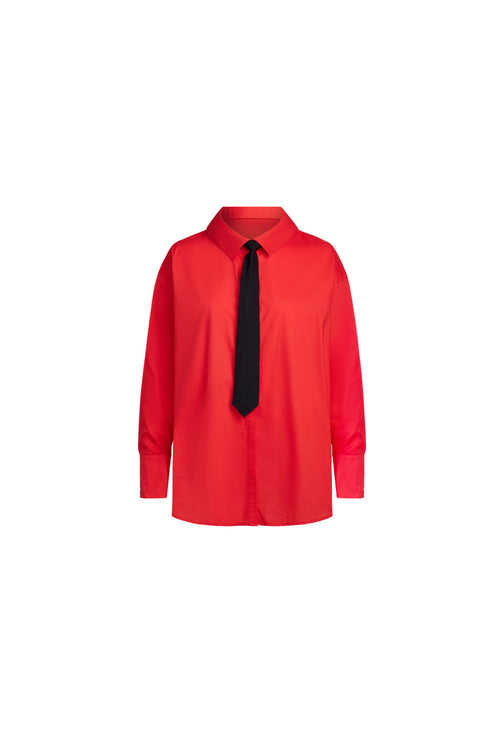 VALENTINO TIE SHIRT - CRIMSON