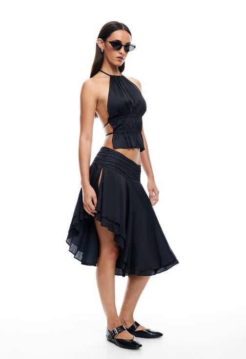 LEGACY MIDI SKIRT - ONYX