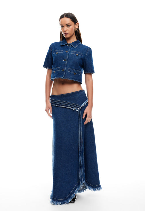 MADAME DENIM SKIRT - BLUE DENIM