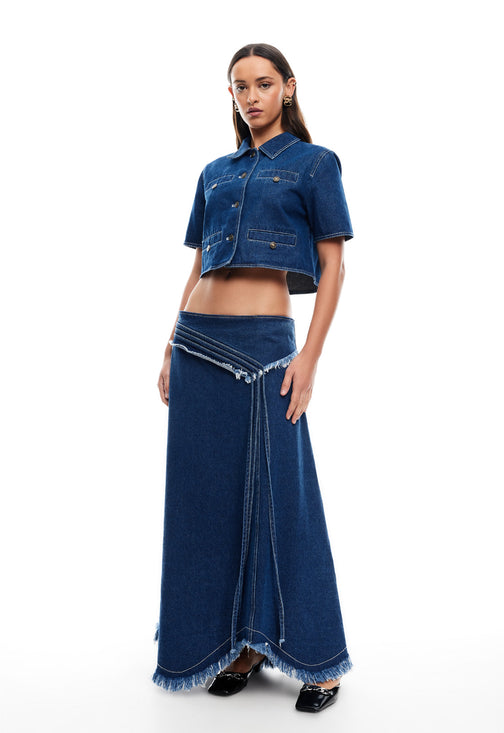 MADAME DENIM SKIRT - BLUE DENIM