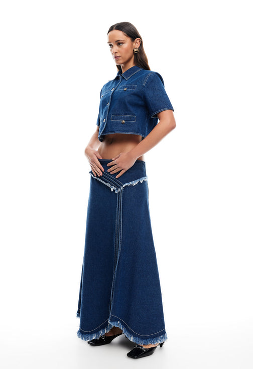 MADAME DENIM SKIRT - BLUE DENIM