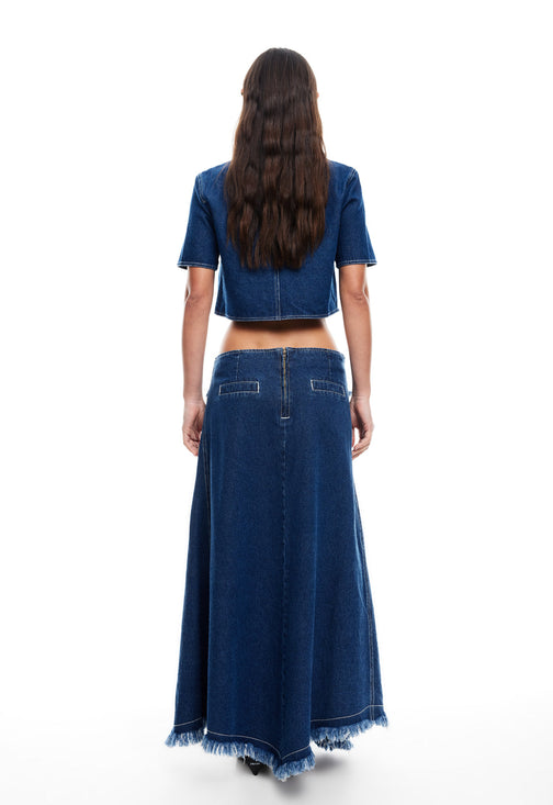 MADAME DENIM SKIRT - BLUE DENIM