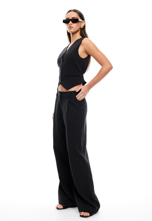 HEIRESS VEST - ONYX PINSTRIPE