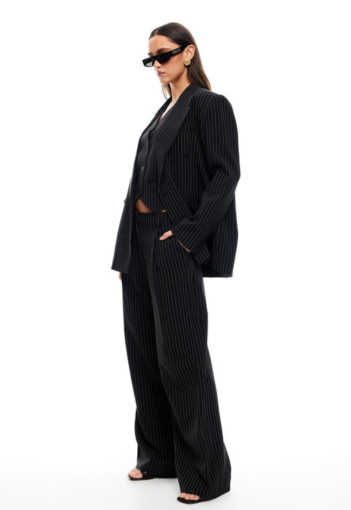 HEIRESS BLAZER - ONYX PINSTRIPE