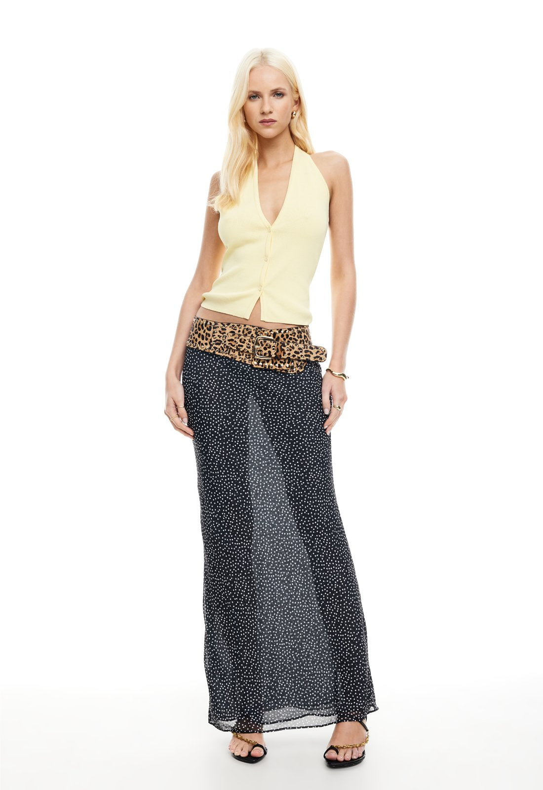 ENDLESS MAXI SKIRT - ONYX POLKA