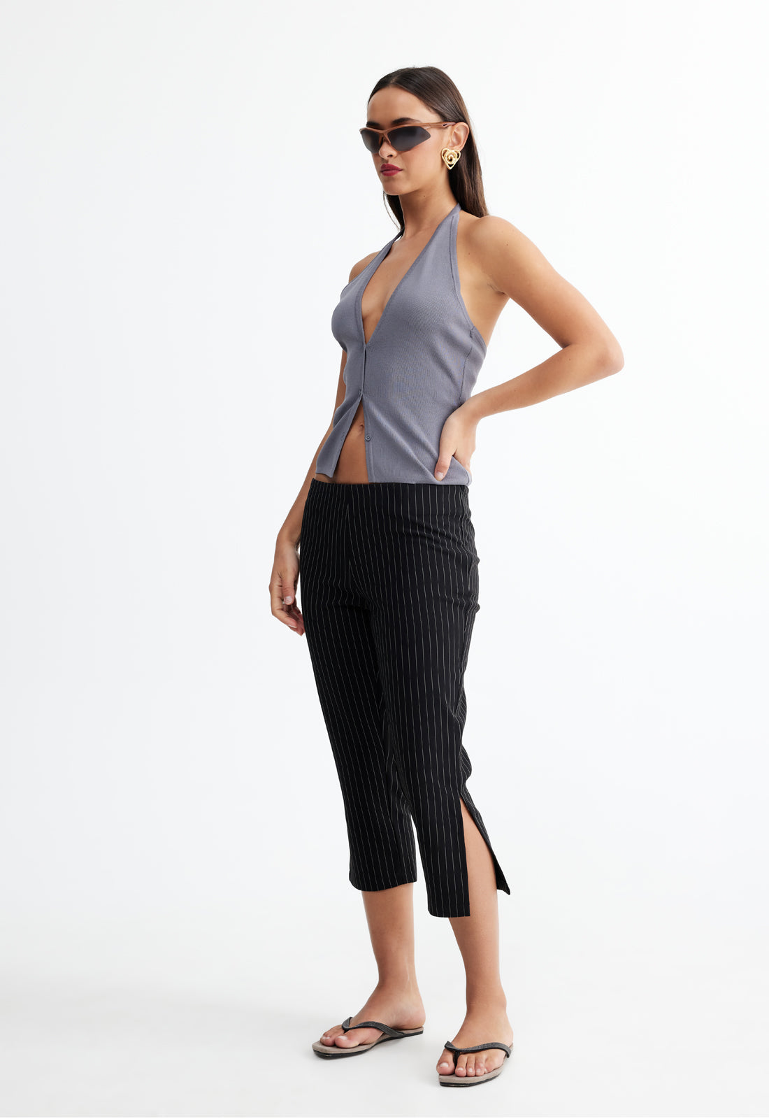 LEO CAPRI - ONYX PINSTRIPE