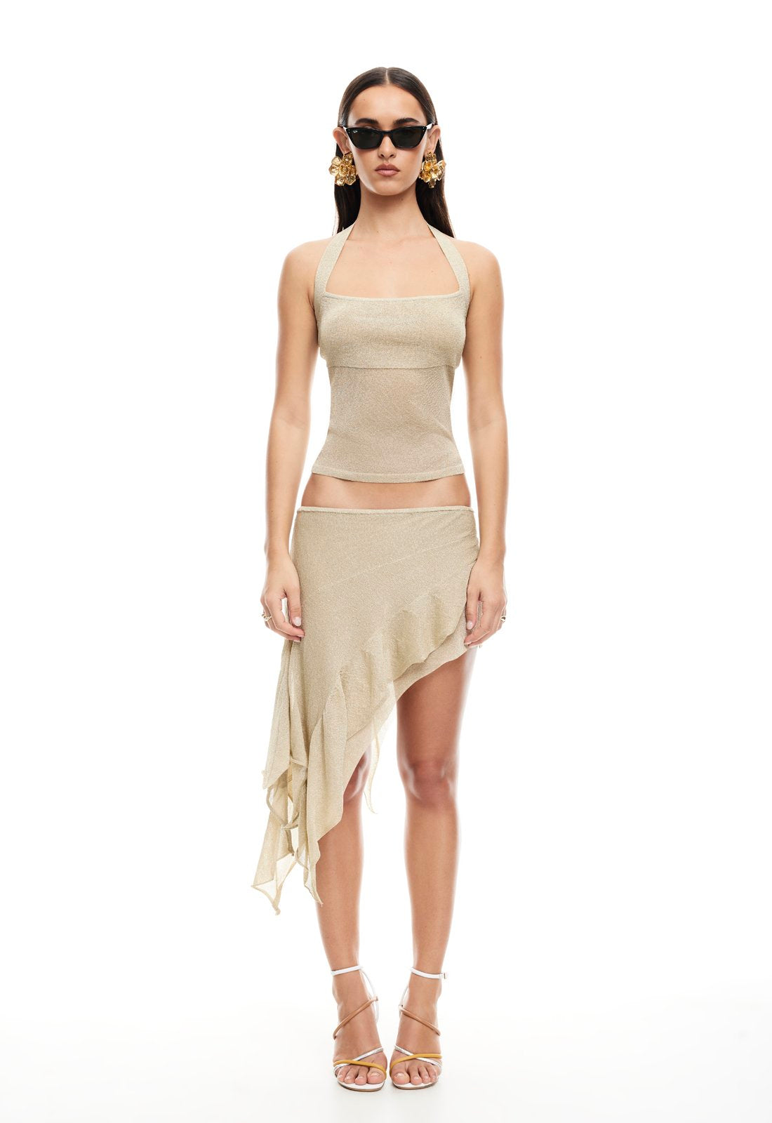 PALISADES HALTER TOP - OYSTER