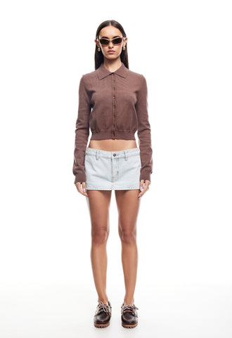 AWAKENING CARDIGAN + REBORN MINI SHORT CHOC