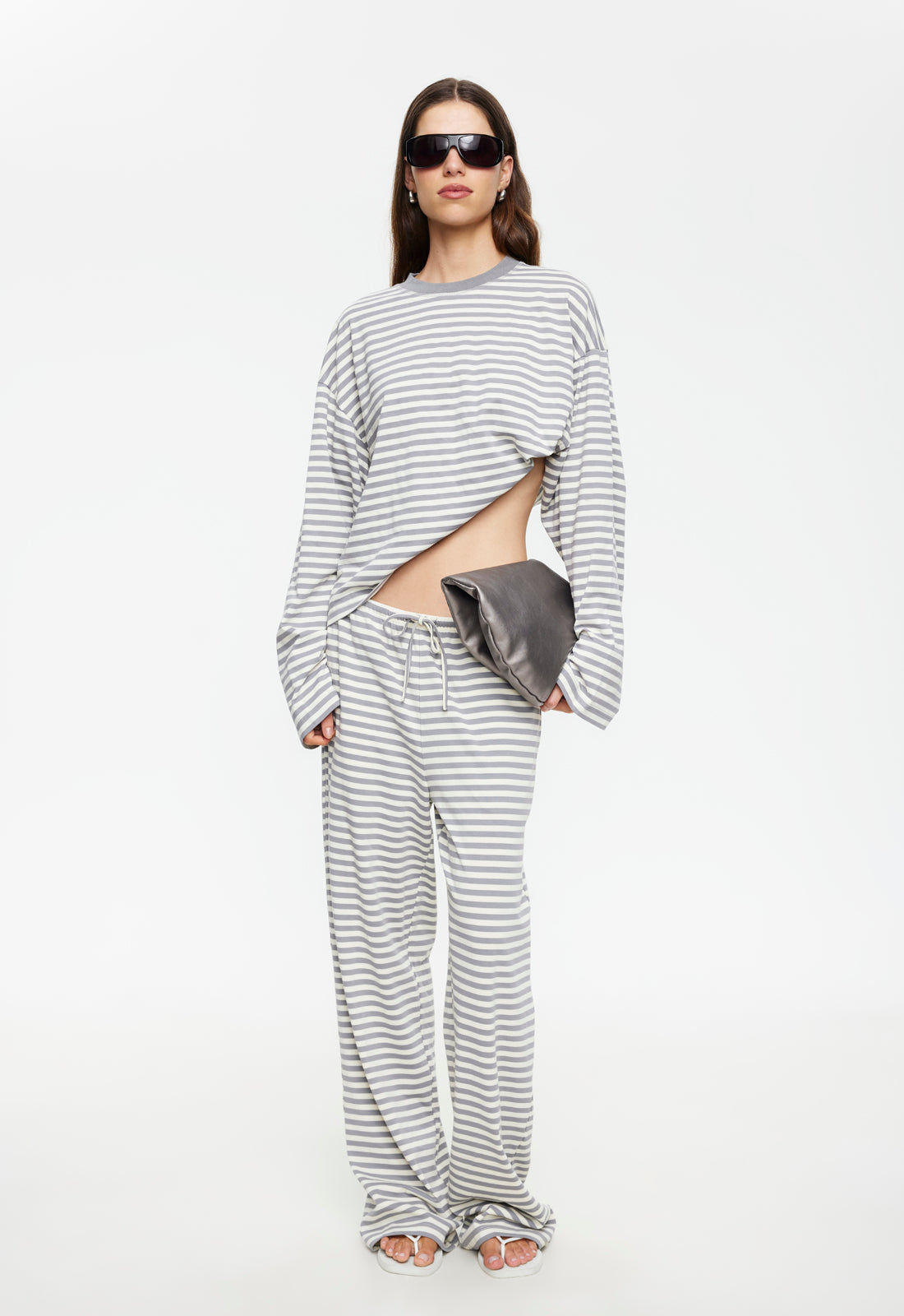 BLOOM LONG SLEEVE - ASH STRIPE