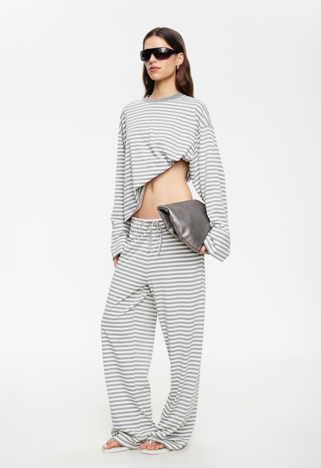 BLOOM LONG SLEEVE - ASH STRIPE