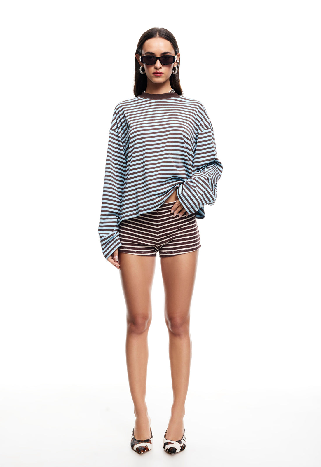 BLOOM LONG SLEEVE - CHOCOLATE SEA STRIPE