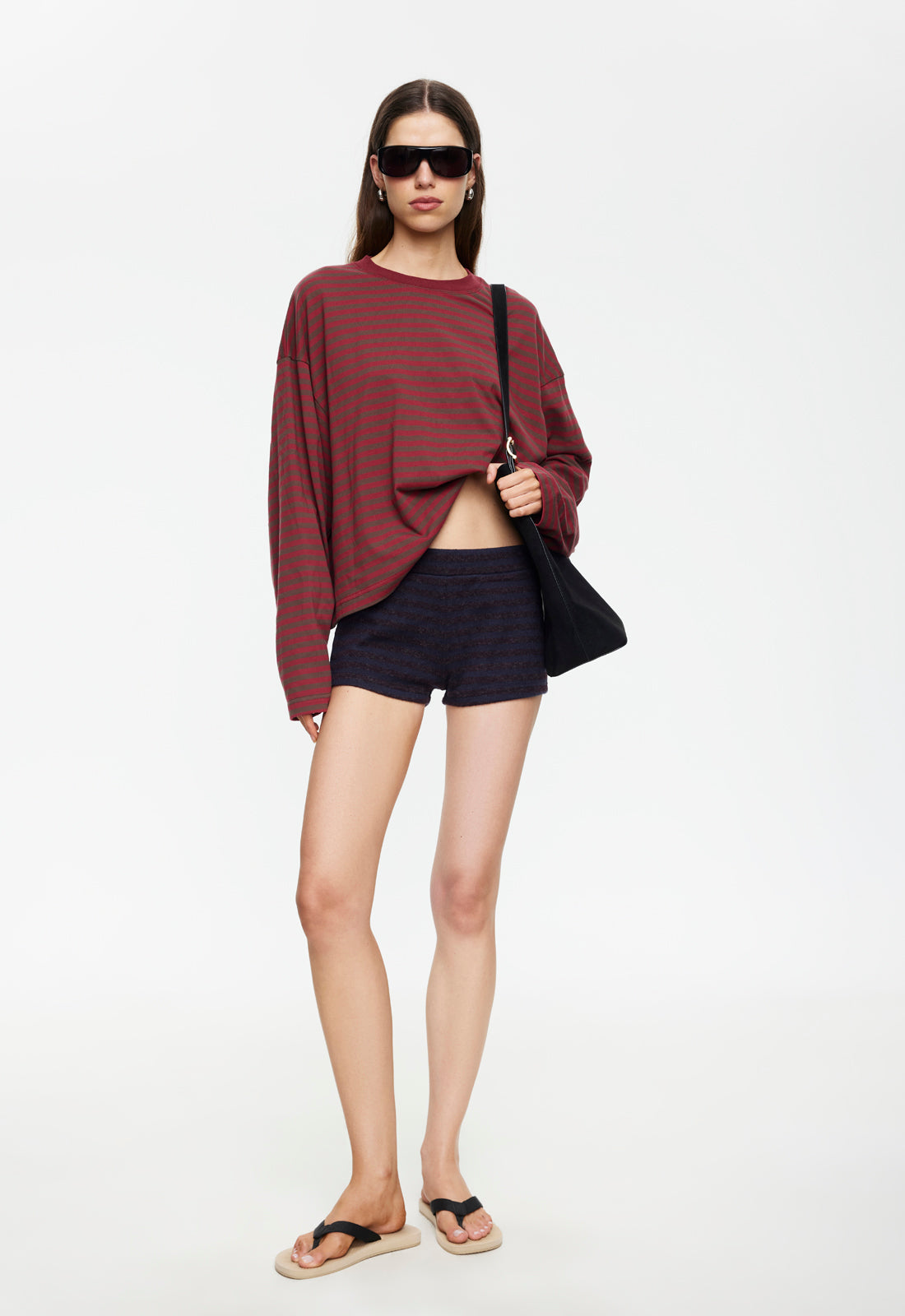 BLOOM LONG SLEEVE - CHOCOLATE WINE STRIPE