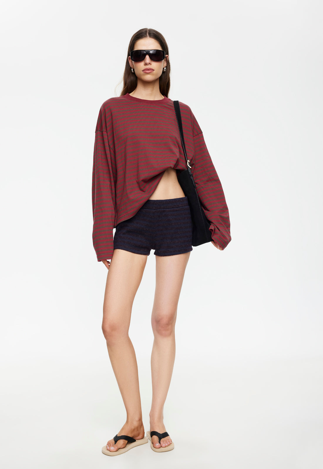 BLOOM LONG SLEEVE - CHOCOLATE WINE STRIPE