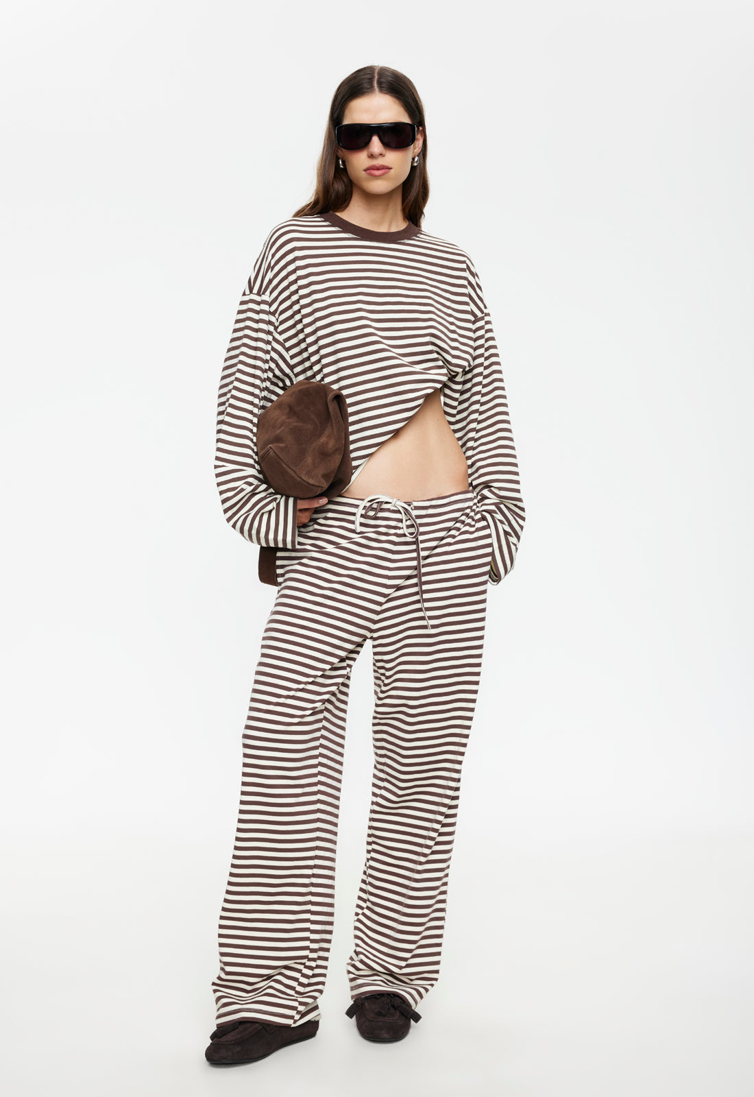 BLOOM PANT - DARK CHOCOLATE STRIPE – LIONESS FASHION USA
