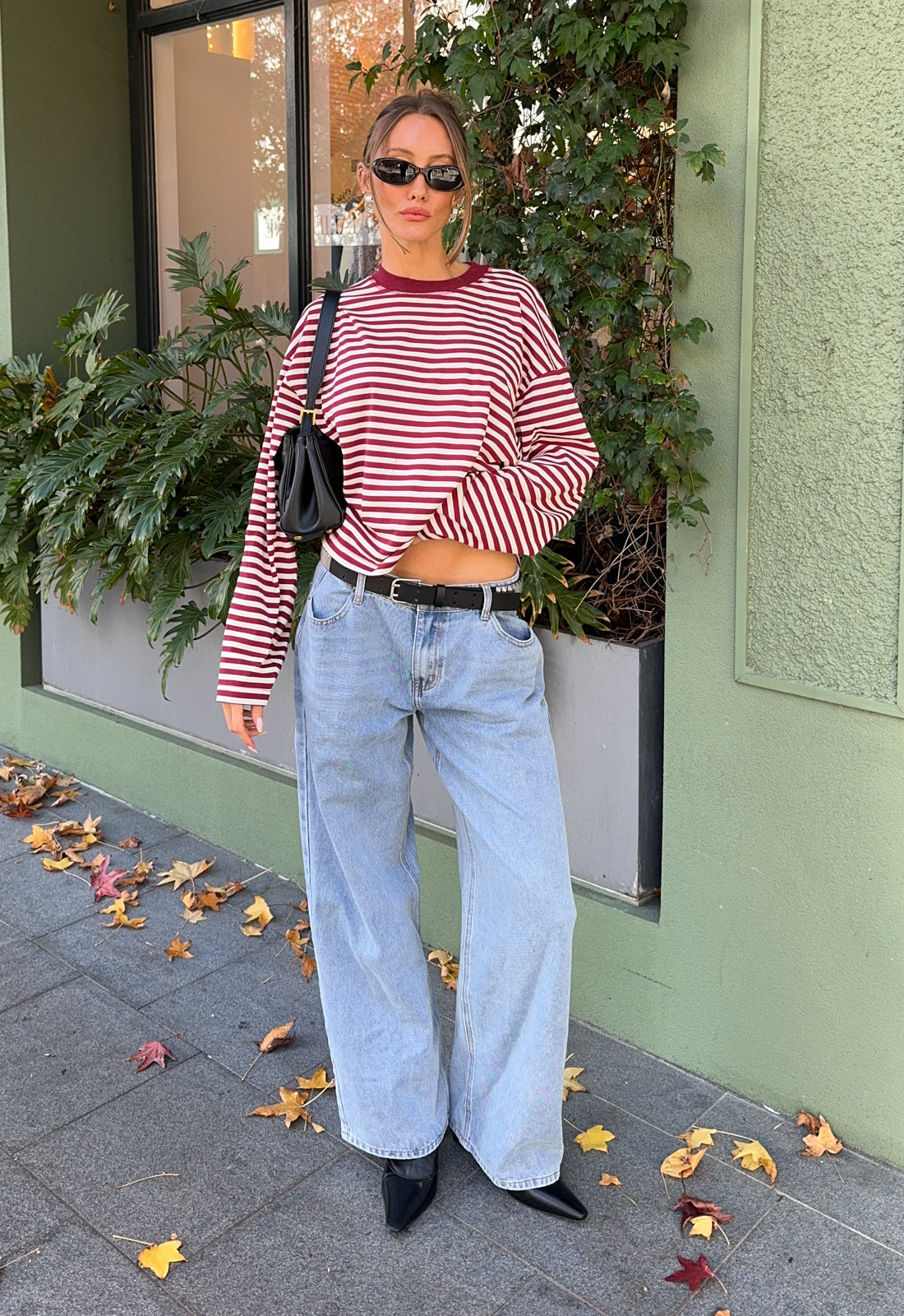 BLOOM LONG SLEEVE - WINE STRIPE