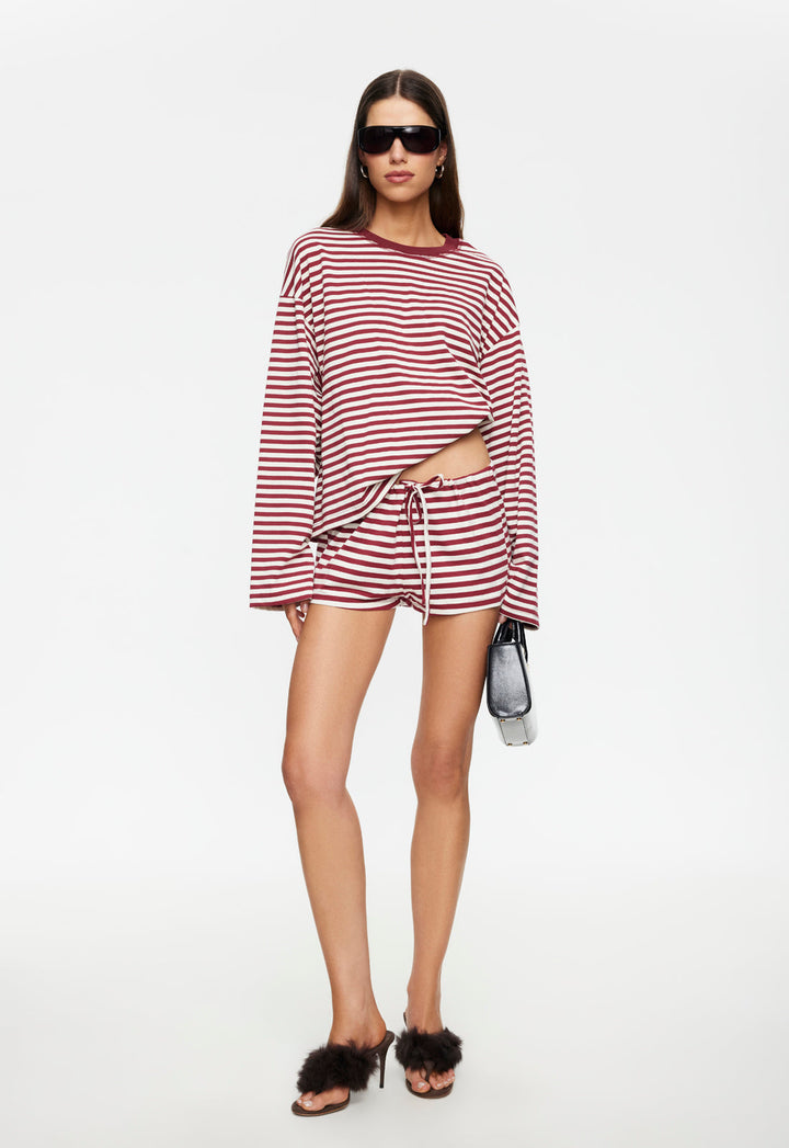 BLOOM LONG SLEEVE - WINE STRIPE