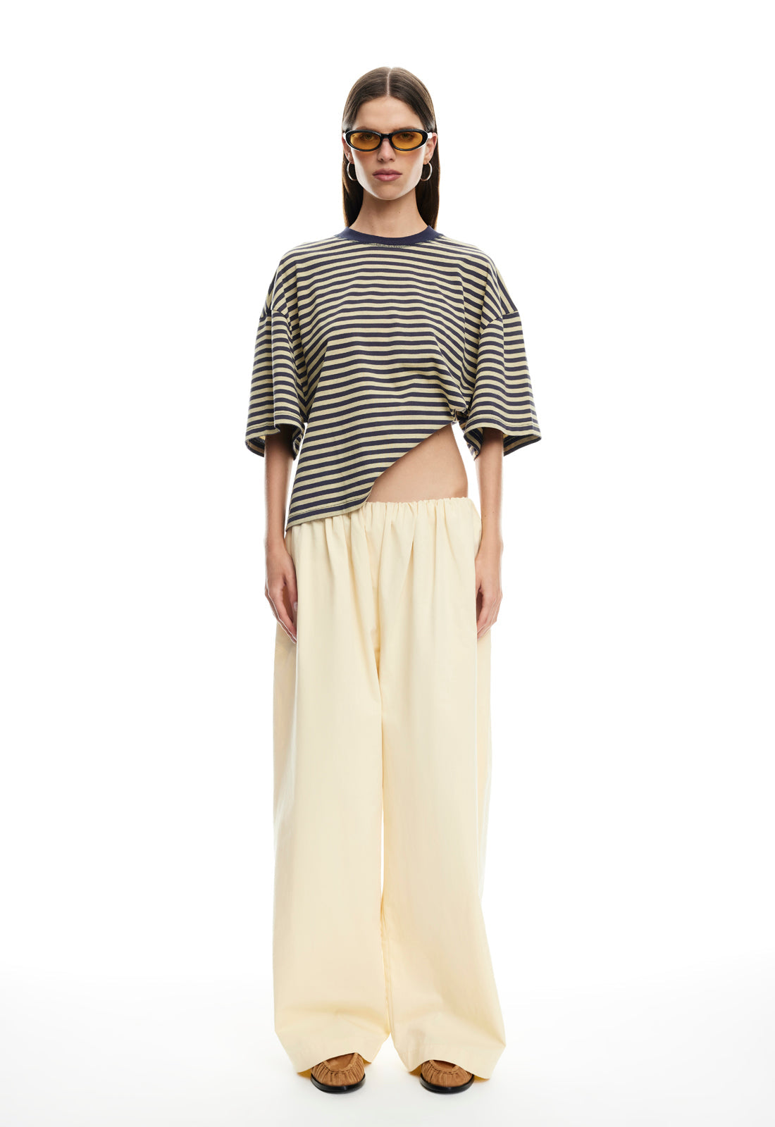 BLOOM SHORT SLEEVE - BEIGE STRIPE