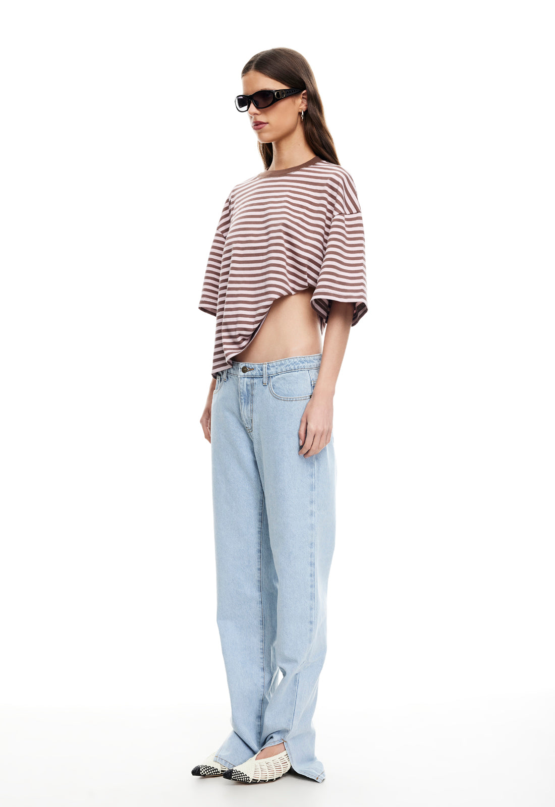 BLOOM SHORT SLEEVE - CHOCOLATE BLUSH STRIPE