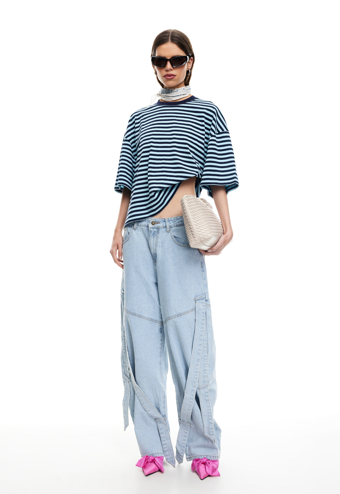 BLOOM SHORT SLEEVE - NAVY SEA STRIPE