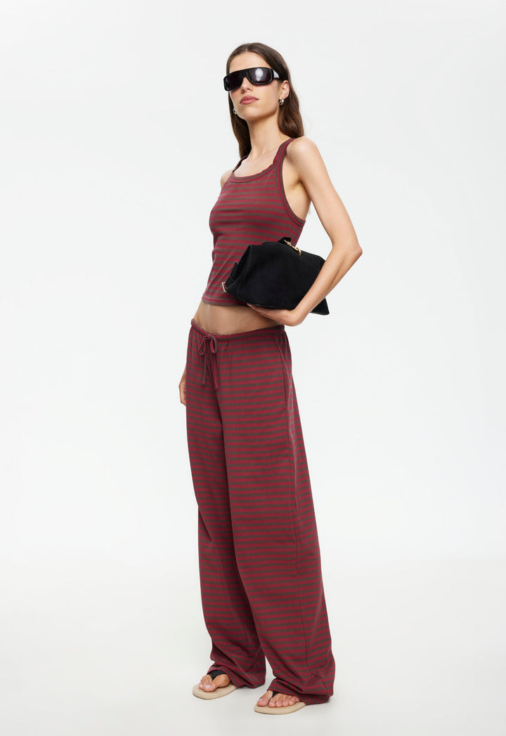 LUCKY CAMI - CHOCOLATE WINE STRIPE