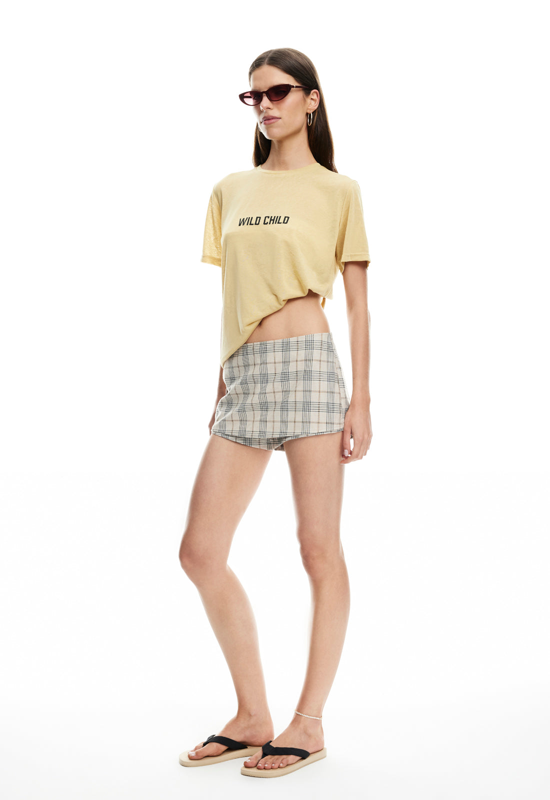 UNCHARTED SKORT - BEIGE PLAID