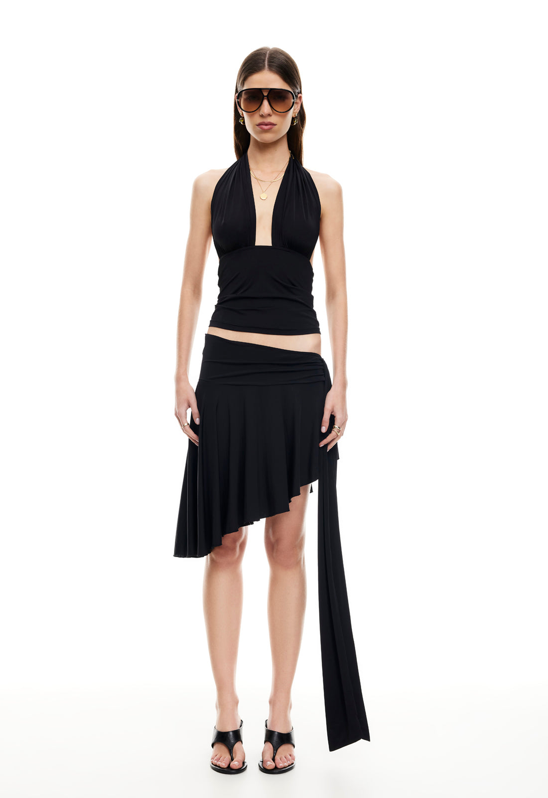 SAFARI MIDI SKIRT - NOIR – LIONESS FASHION USA