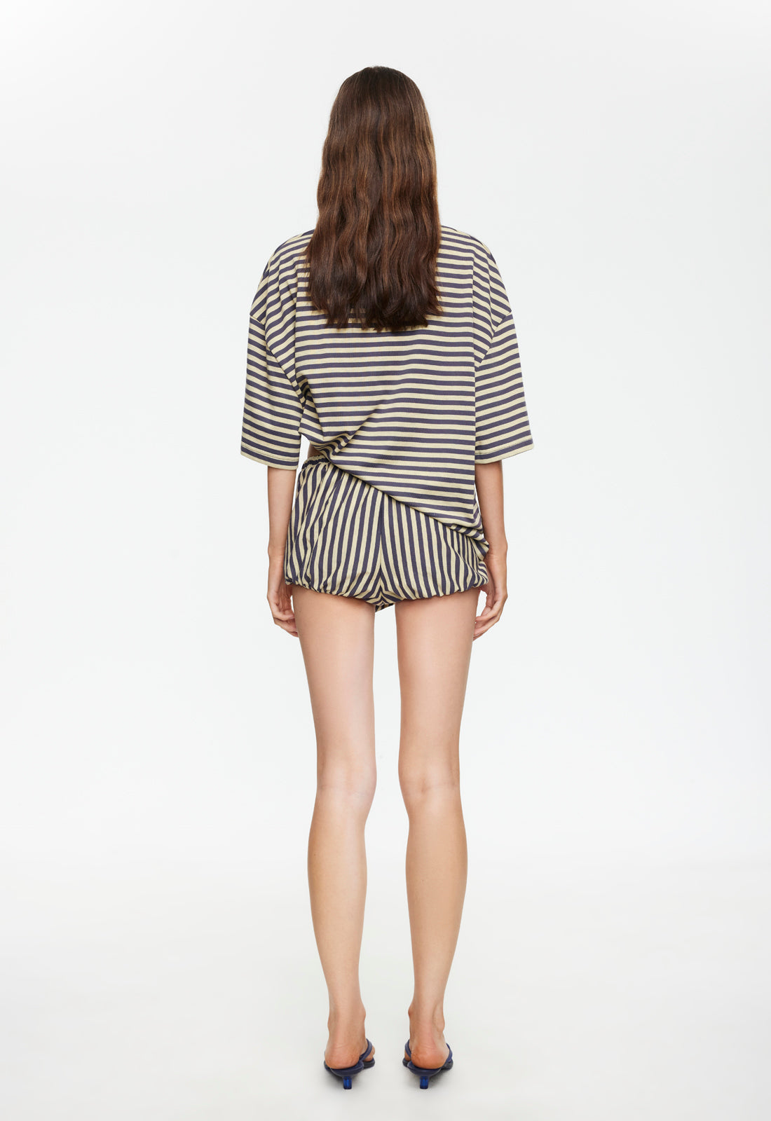 BLOOM SHORT SLEEVE - BEIGE STRIPE