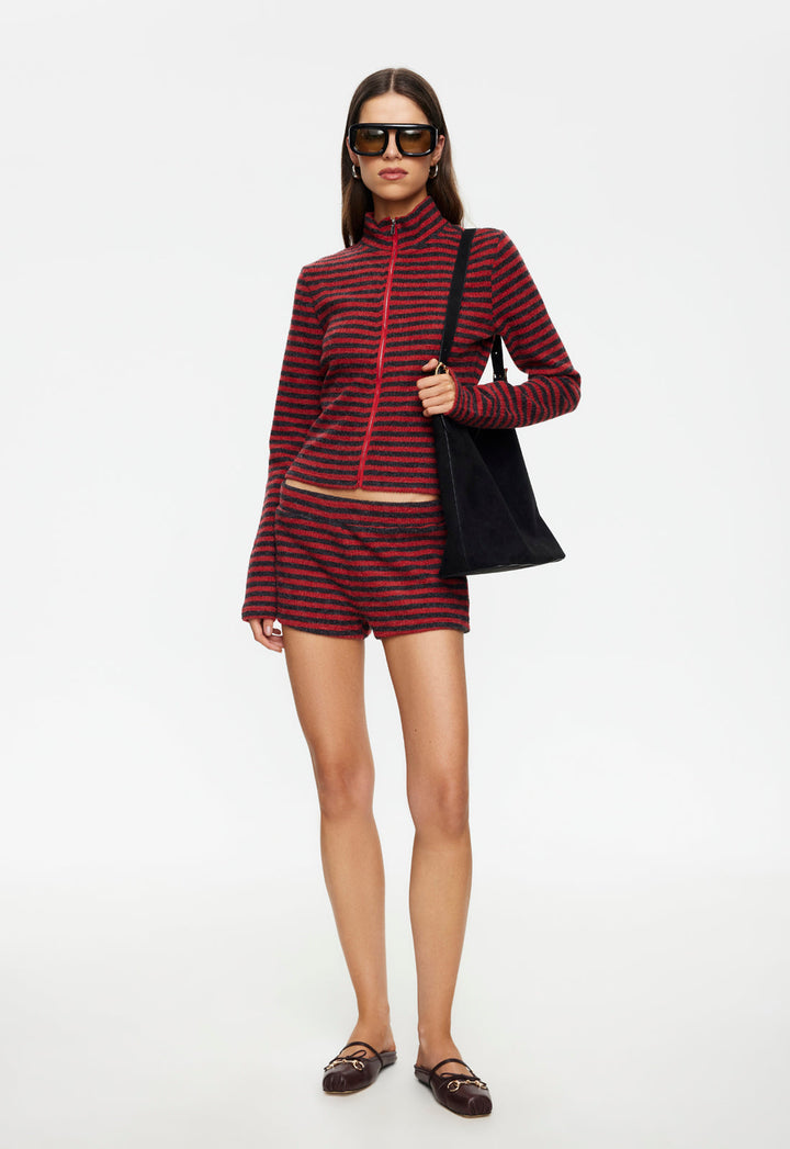 HOUSEWIFE KNIT SHORT - CRIMSON STRIPE