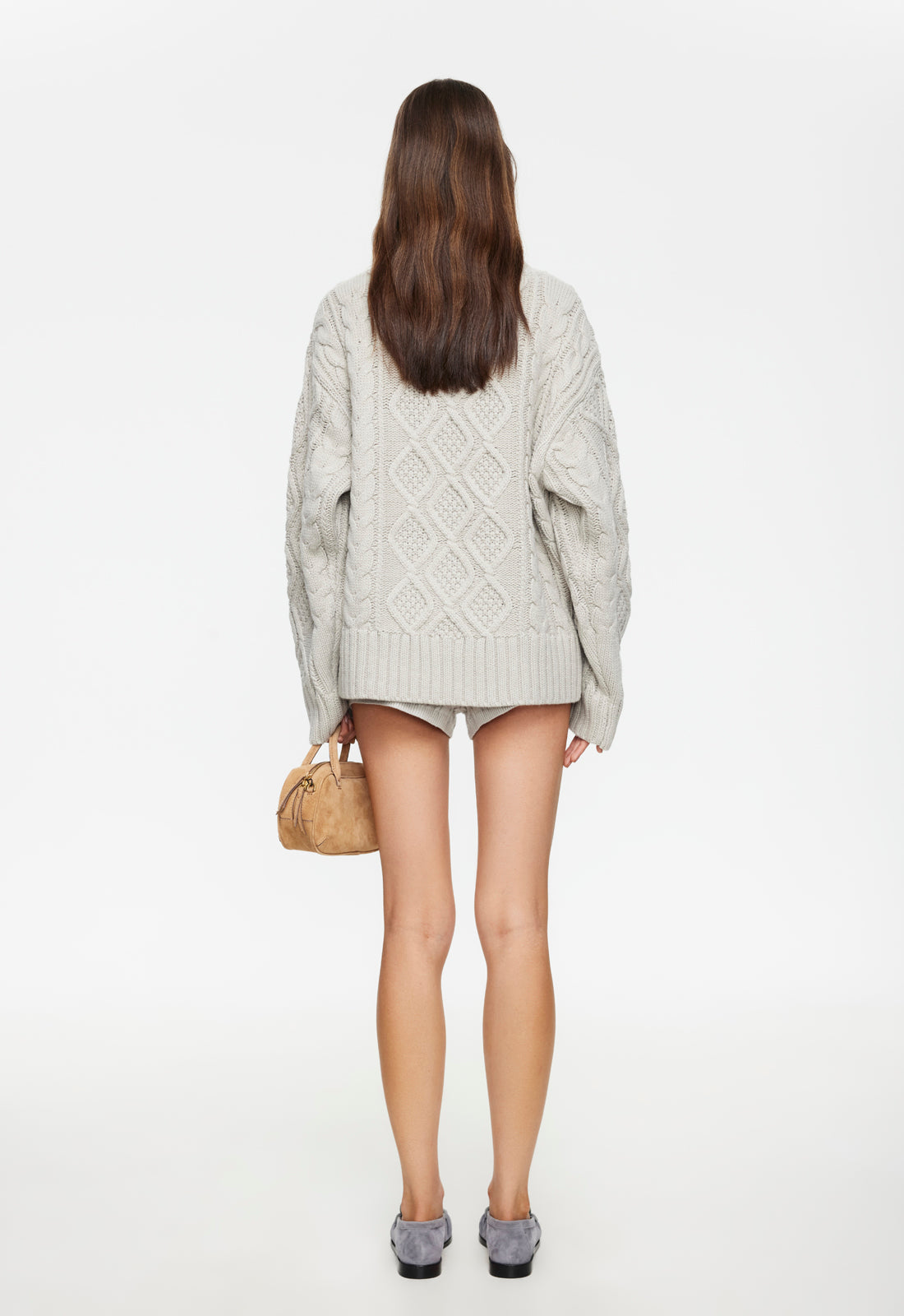 HOUSEWIFE KNIT SHORT - ASH CABLE