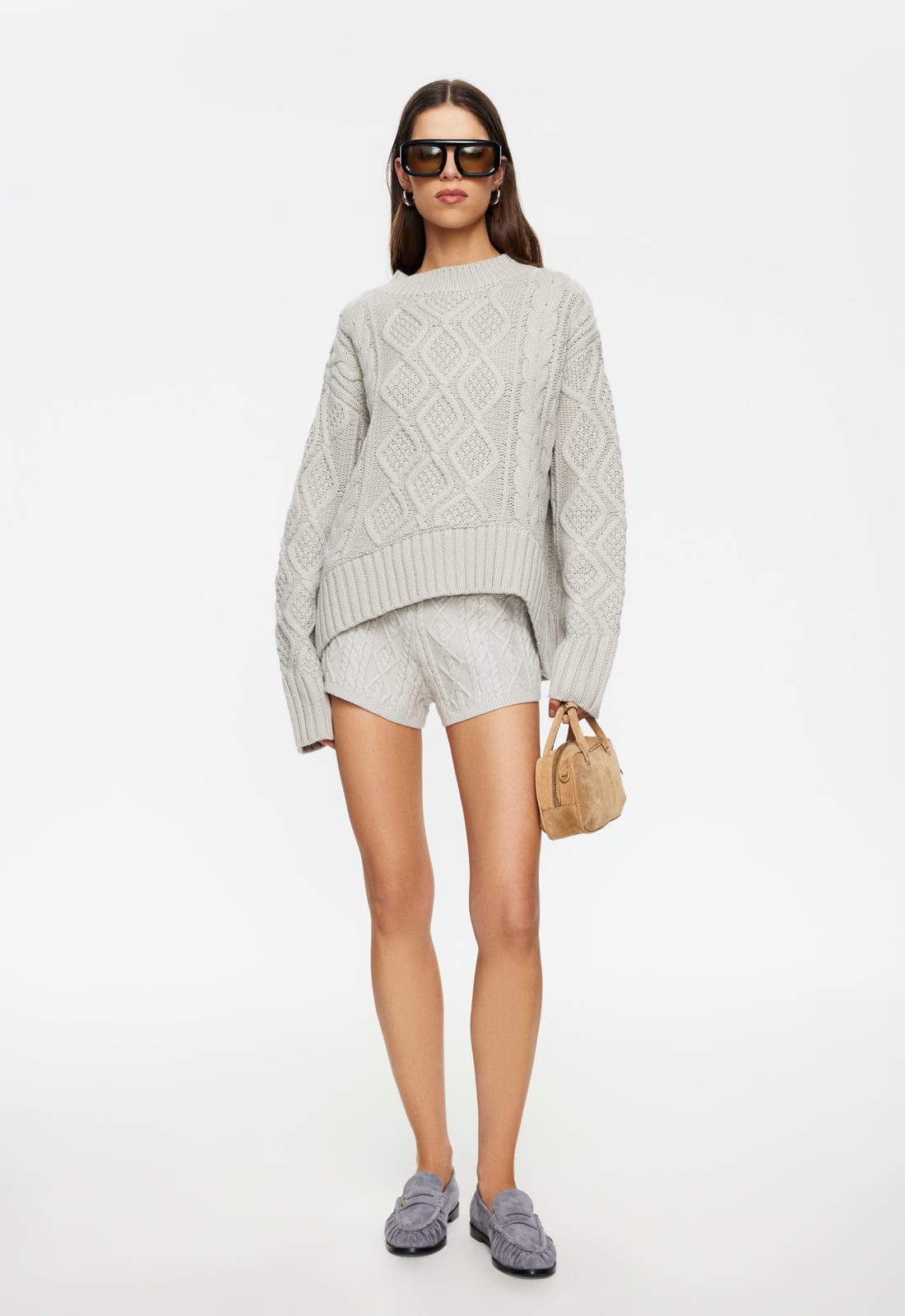 HOUSEWIFE KNIT SHORT - ASH CABLE