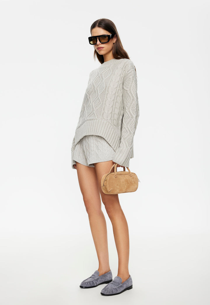 HOUSEWIFE KNIT SHORT - ASH CABLE