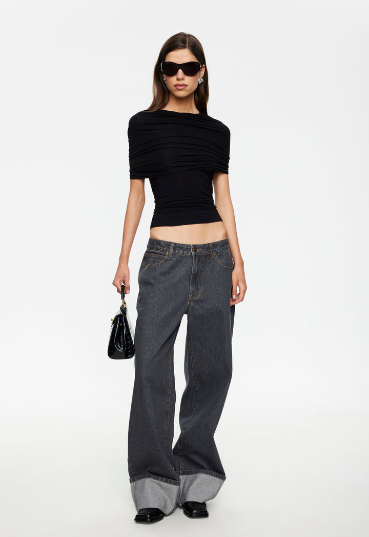 TOP MODEL CUFFED JEAN - CHARCOAL